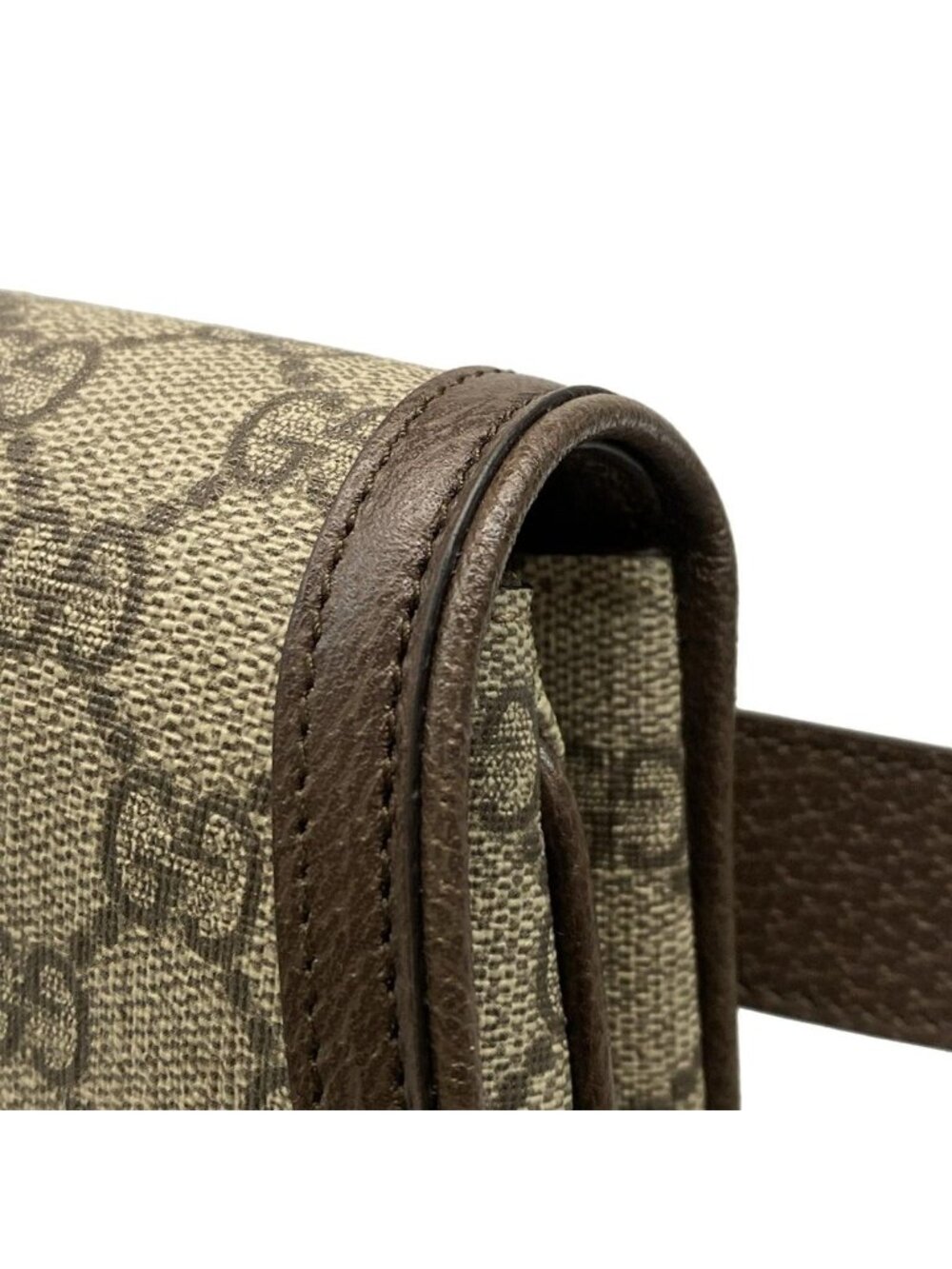 ★SOLD★ Gucci Waist Pouch Interlocking GG Plus Supreme Dark Brown Beige Leather - Picture 15 of 15